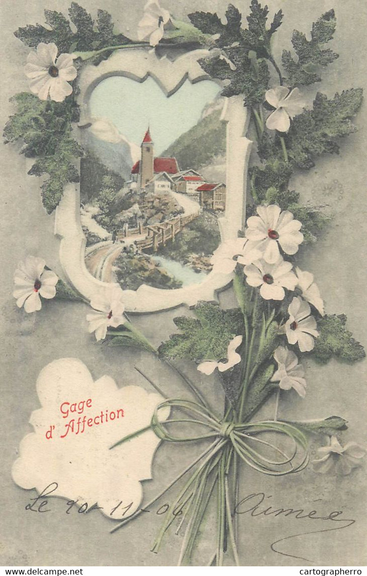 Greetings 1906 Postcard " Gage D`Affection " Cpa Belgique - Souvenir De...