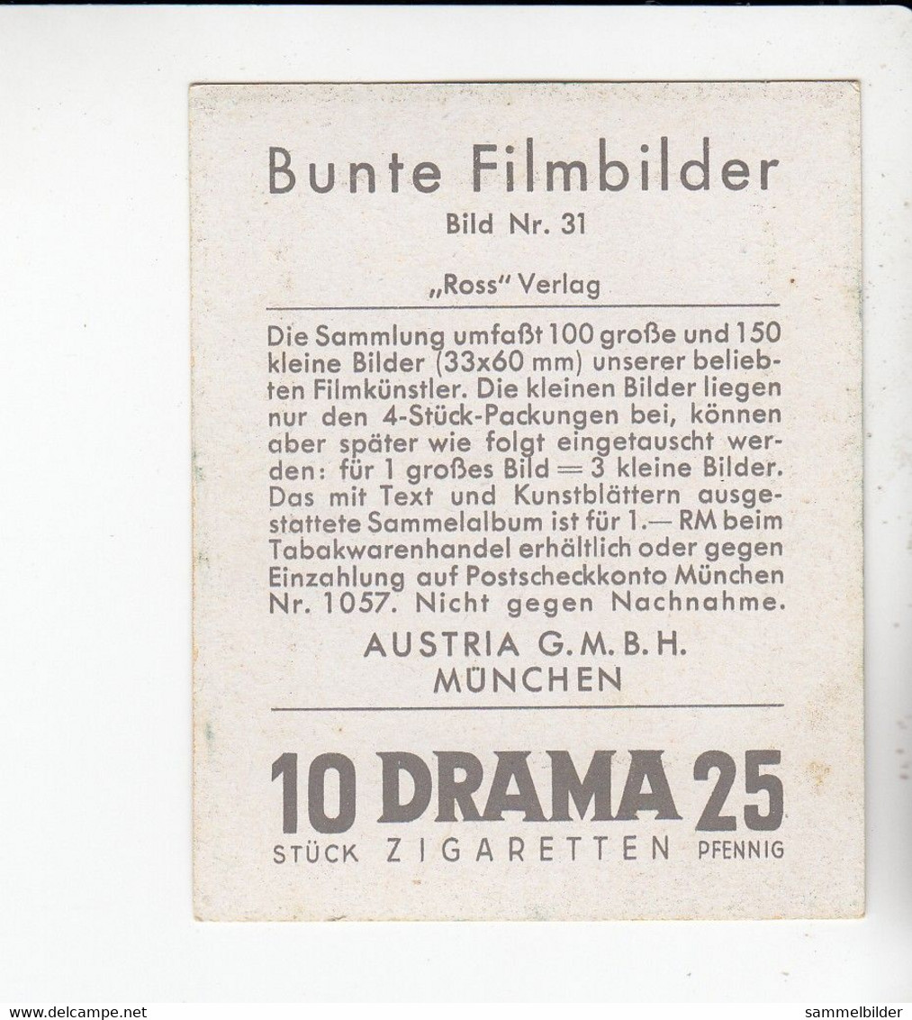 Bunte Filmbilder Vol I  Marta Eggerth     Großbild Zigarettenindustrie #31 Von 1937 - Andere Merken