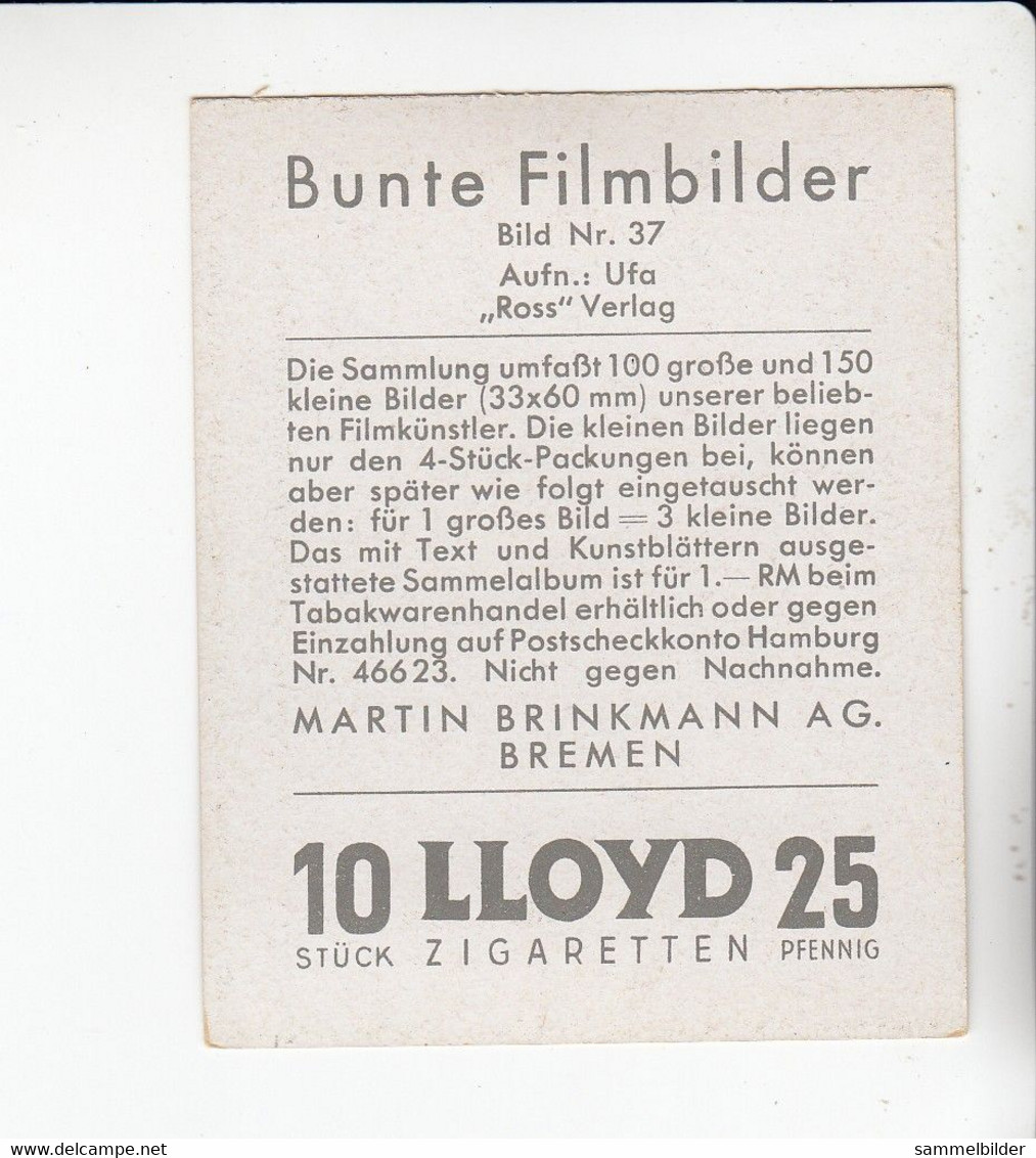 Bunte Filmbilder Vol I  Brigitte Horney     Großbild Zigarettenindustrie #37 Von 1937 - Other Brands