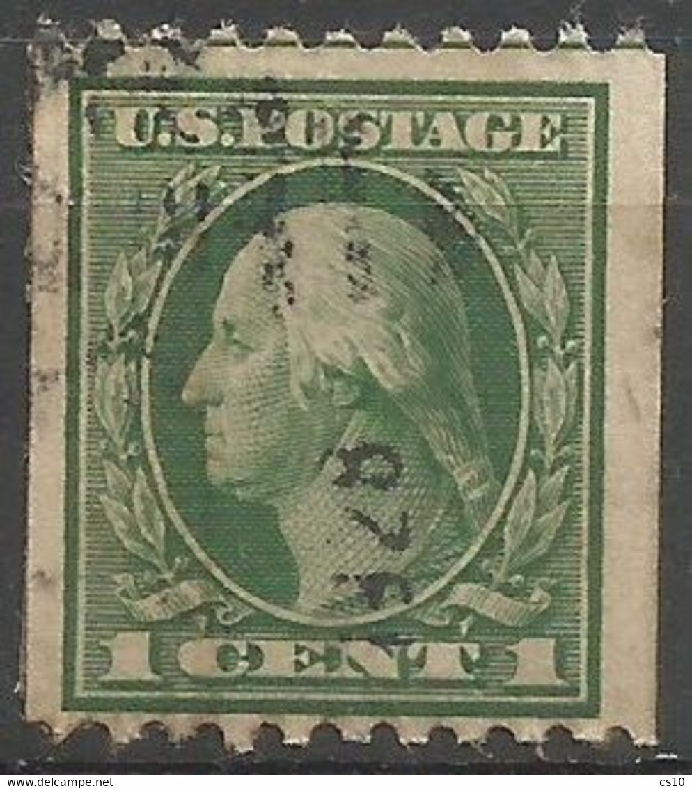 USA 1914/15 Single Line WMK Regular Washington C.1 Vertical Coil P.10 Horizontally SC.#441 With COIL LINE - VFU - Ruedecillas