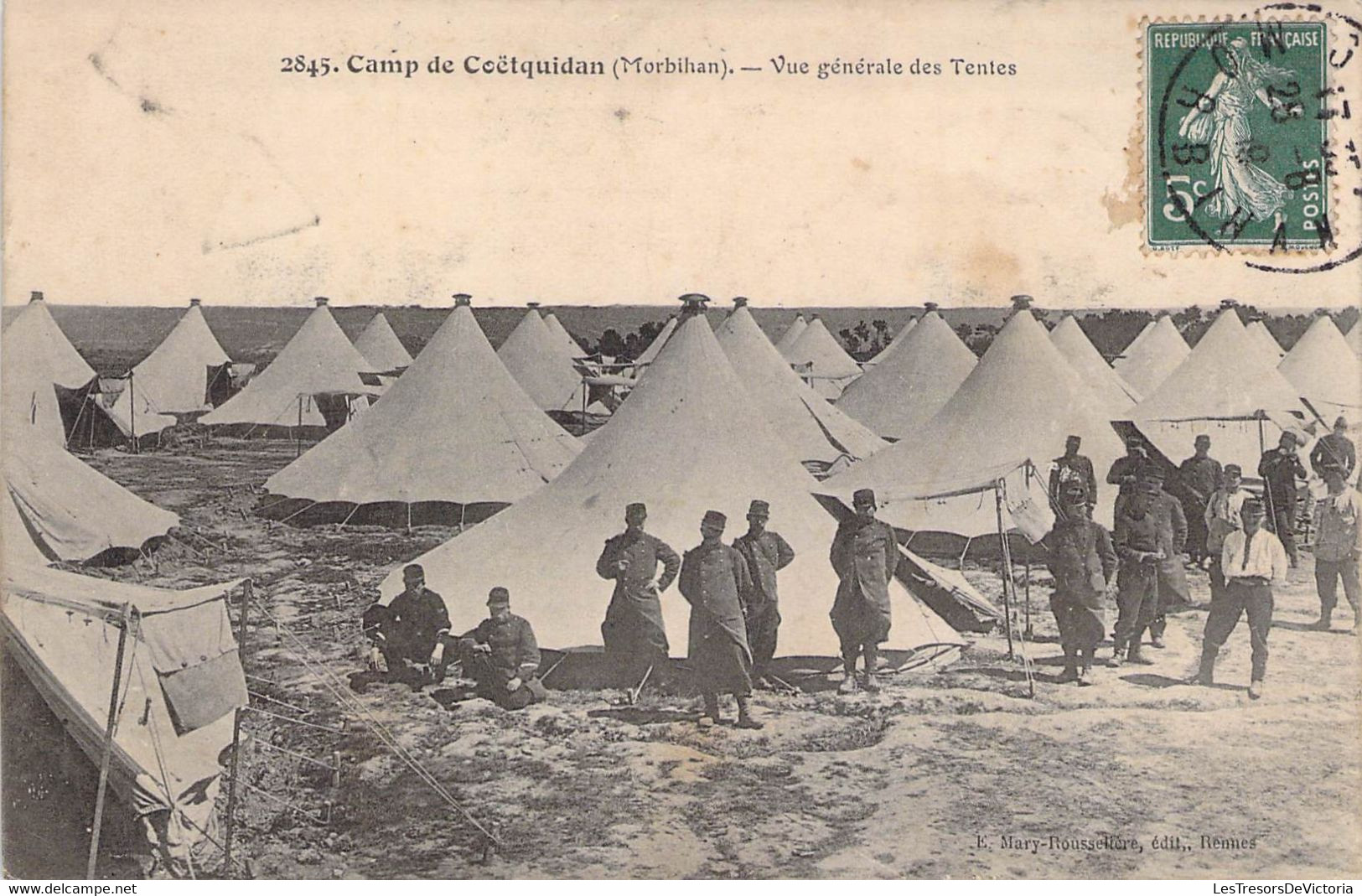 CPA MILITARIAT - Caserne - 56 - CAMP DE COËTQUIDAN - Vue Générale Des Tentes - TAXE - Kasernen