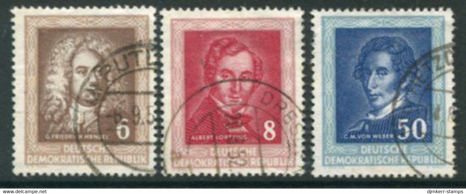 DDR / E. GERMANY 1952 Composers Used.  Michel  308-10 - Used Stamps