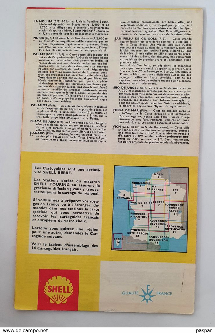 Cartoguide SHELL BERRE-FRANCE Languedoc Roussillon 1963/1964 (n°13) - Cartes Routières