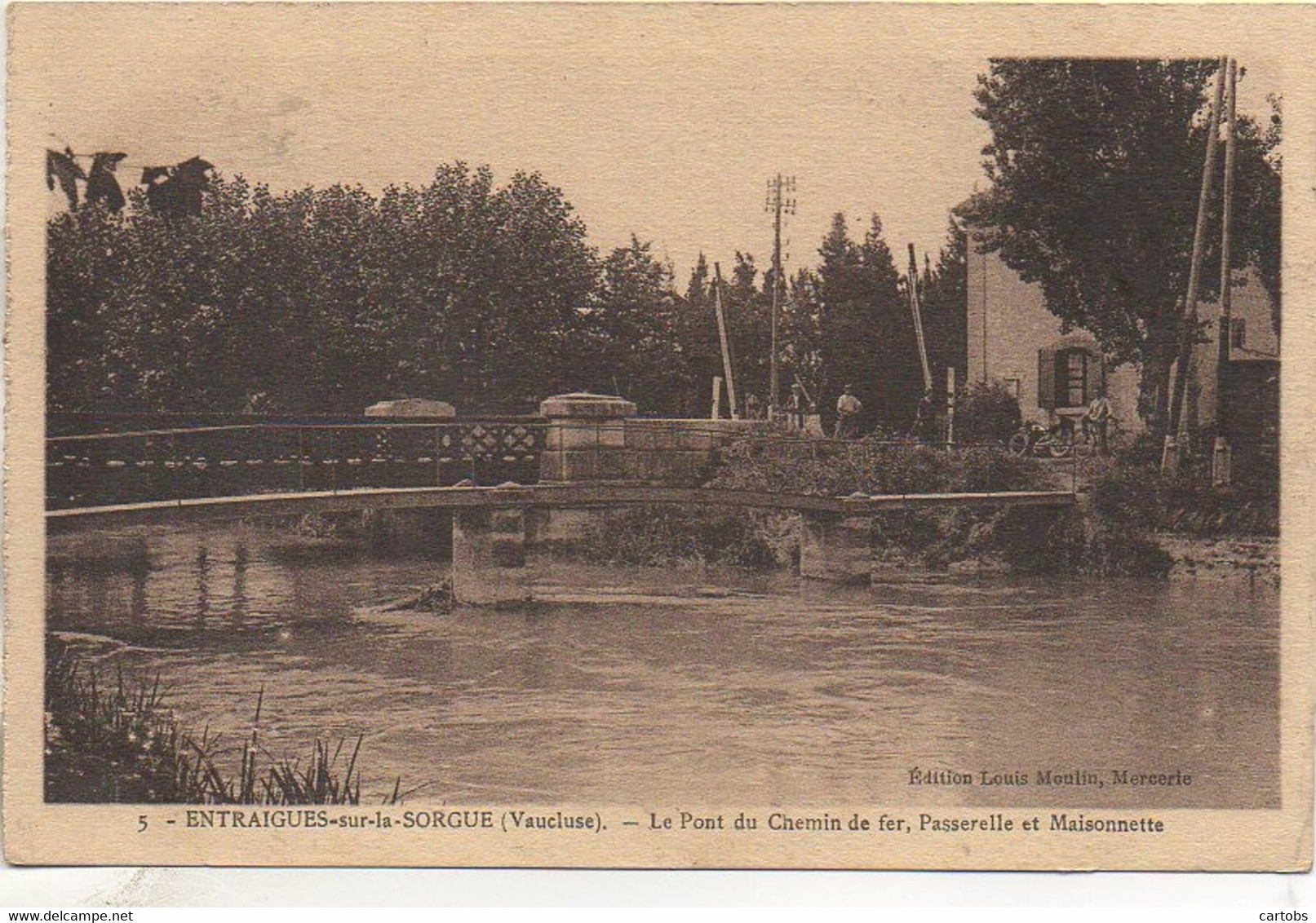 84 ENTRAIGUES-sur-la-SORGUE  Le Pont Du Chemin De Fer , Passerelle Et Maisonnette - Entraigue Sur Sorgue