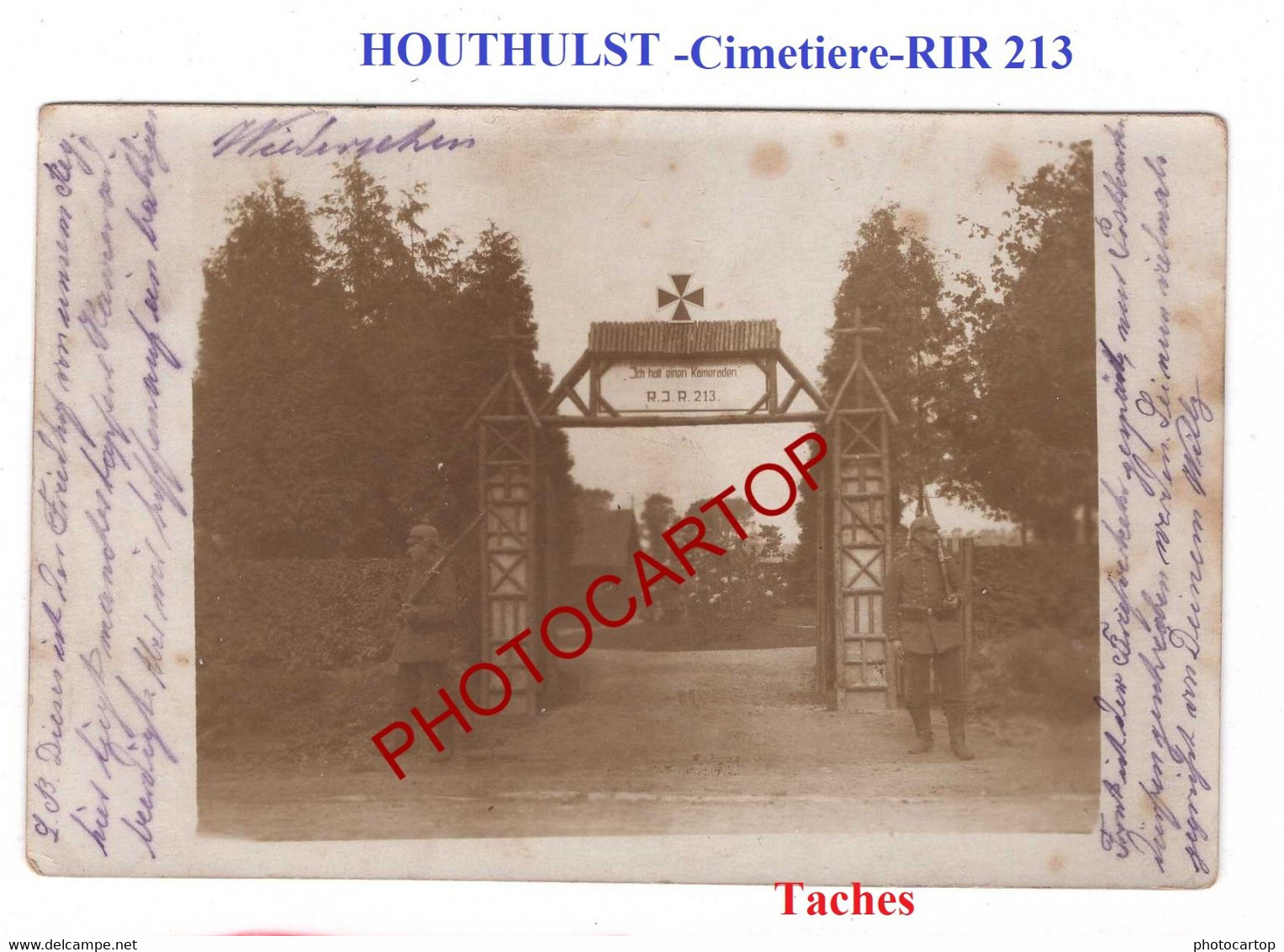 HOUTHULST-Cimetiere RIR 213-CARTE  PHOTO Allemande-Guerre 14-18-1 WK-BELGIQUE-BELGIEN-MILITARIA-Feldpost- - Houthulst