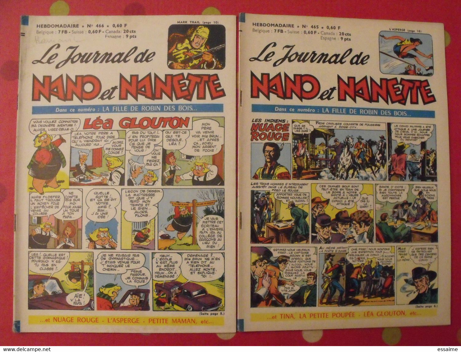 lot de 20 revues BD le journal de Nano et Nanette. 1965-1966. à redécouvrir