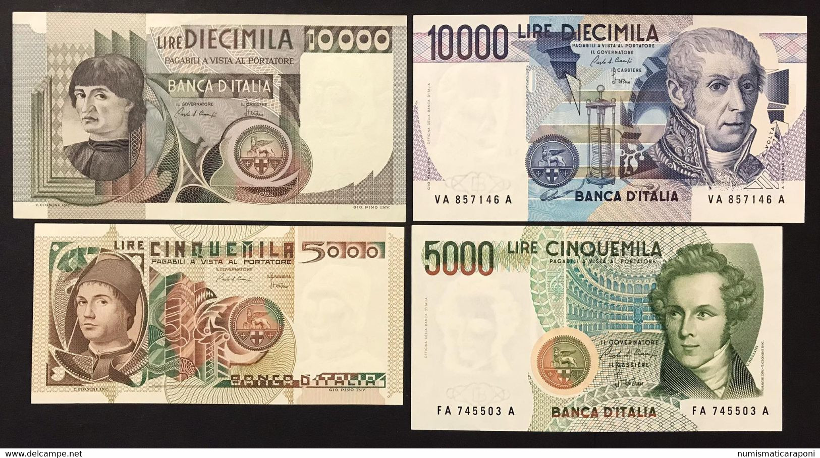 10000 Lire Del Castagno + Volta 5000 Lire Bellini + Antonello Da Messina Spl+/fds LOTTO 1012 - Sammlungen