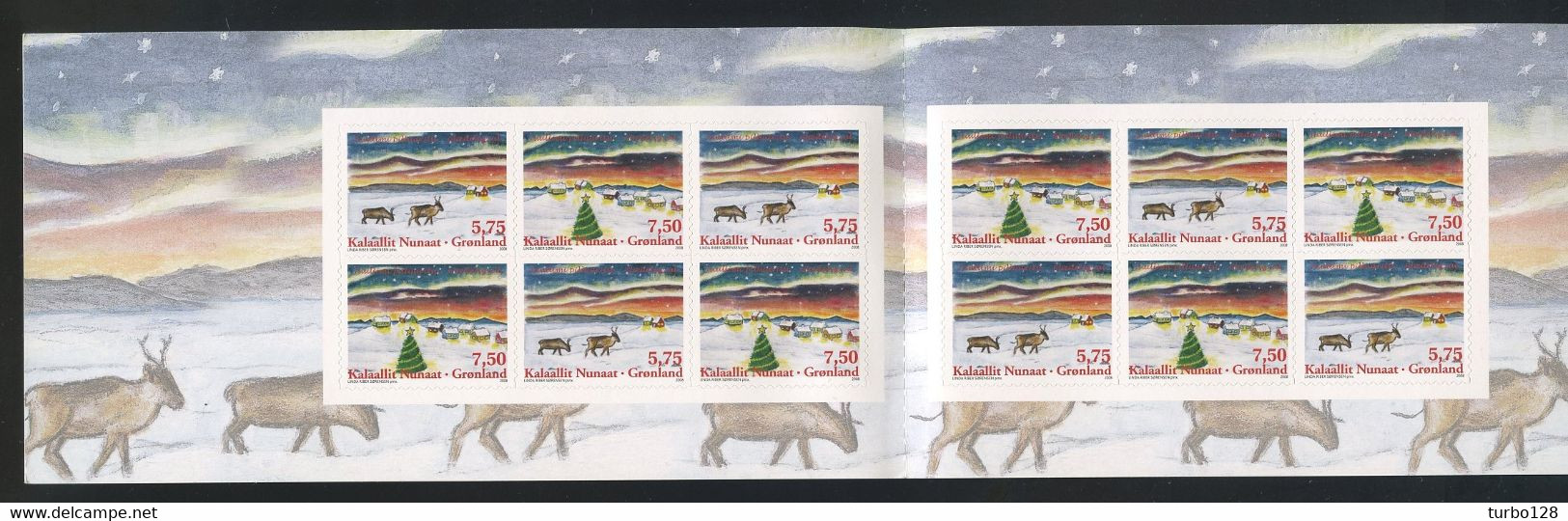 GROENLAND 2008 Carnet N° C502 ** Complet Neuf MNH Superbe C 32 € Noël Christmas Faune Animaux Rennes Sapin Neige - Markenheftchen