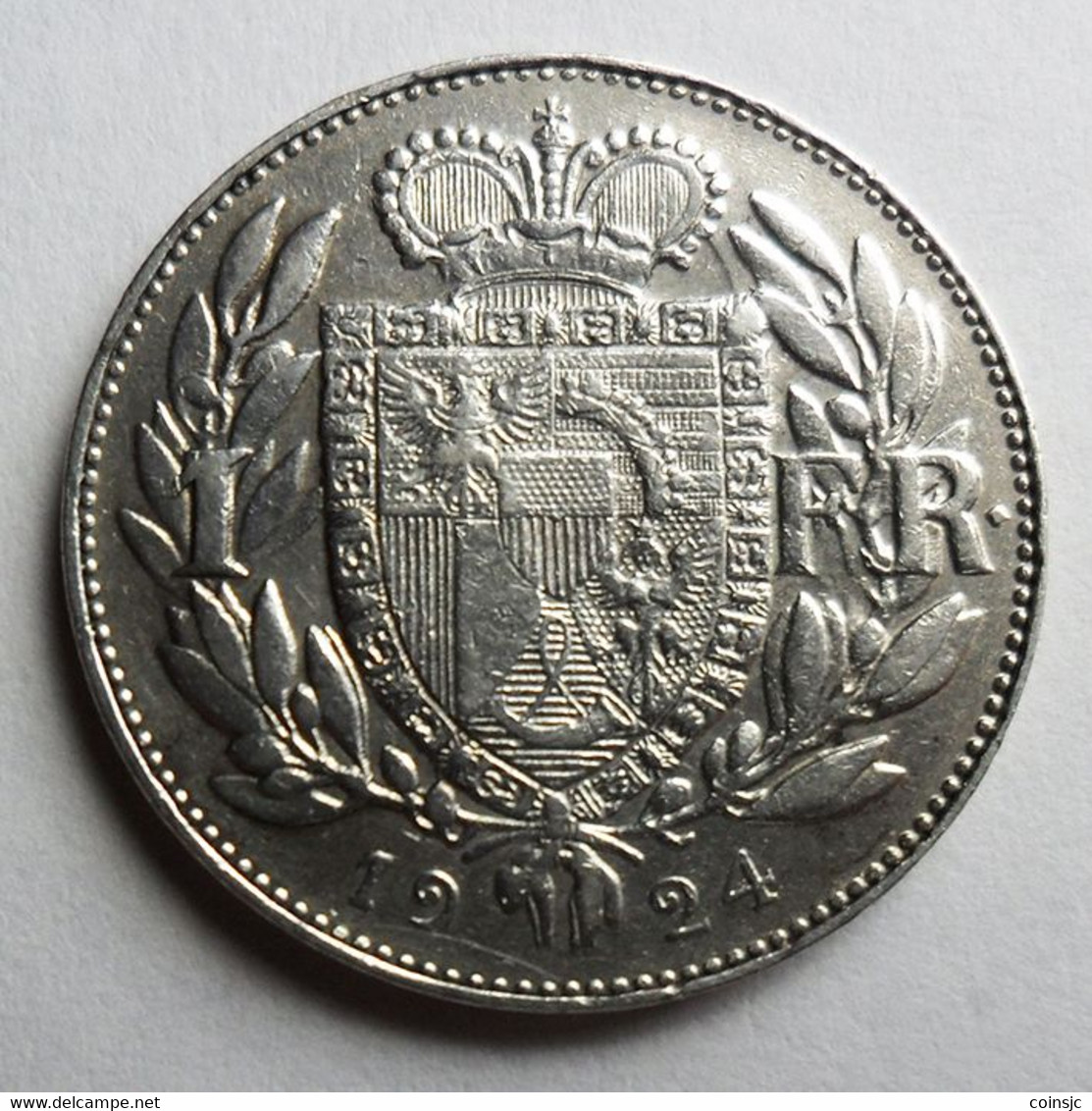 LIECHTENSTEIN  - 1 FRANK  - 1924 - Mintage: 60.000 - Liechtenstein