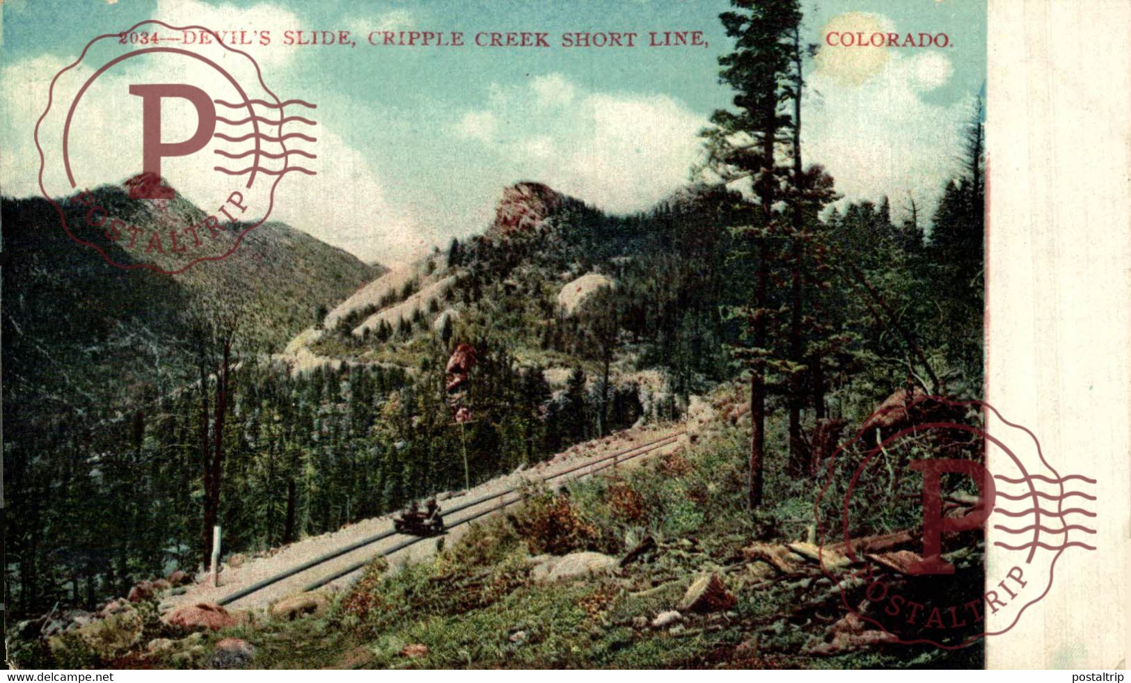 USA. DEVIL'S SLIDE. CRIPPLE CREEK SHORT LINE. COLORADO. - Colorado Springs