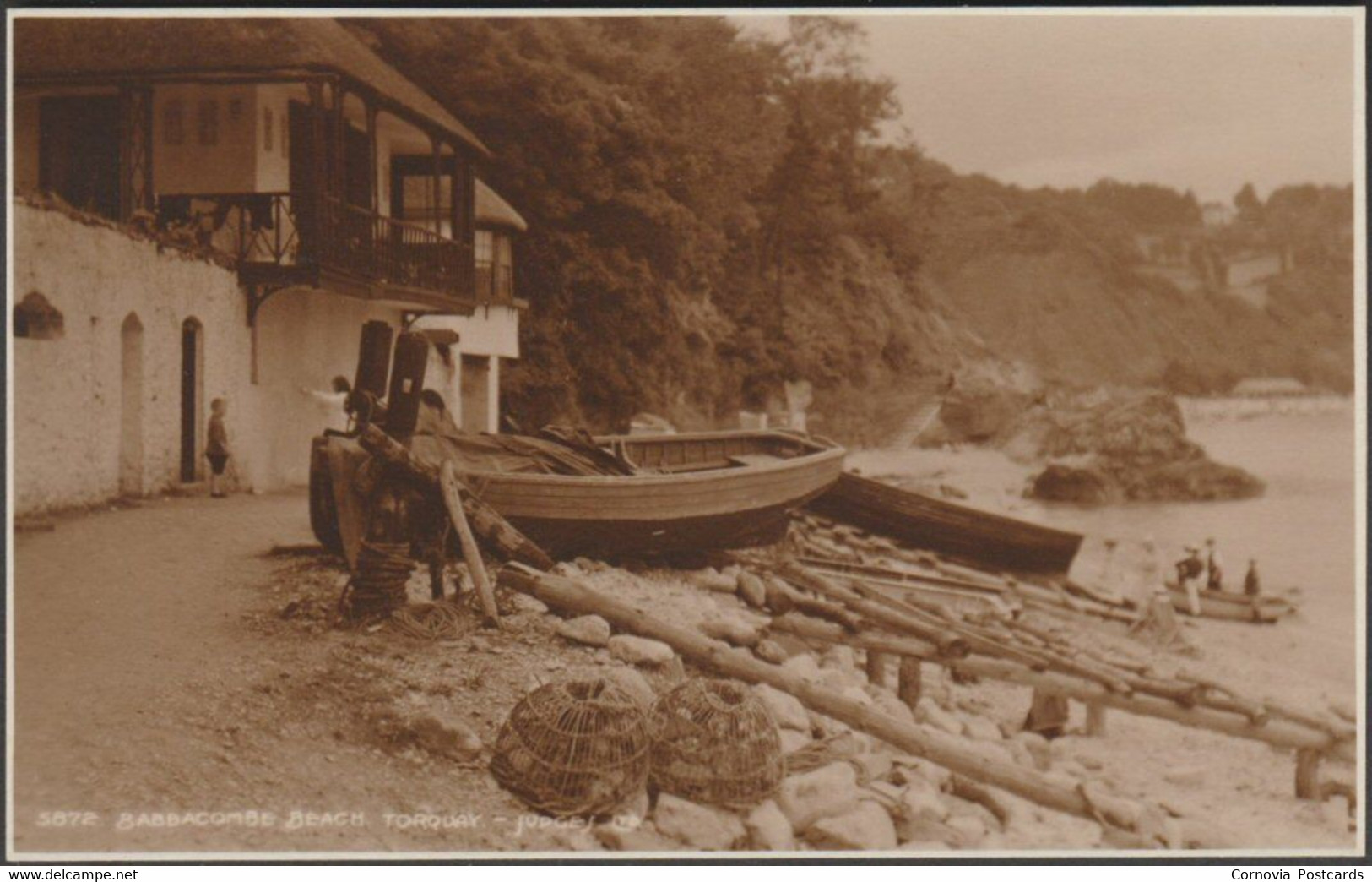Babbacombe Beach, Torquay, Devon, 1920 - Judges RP Postcard - Torquay