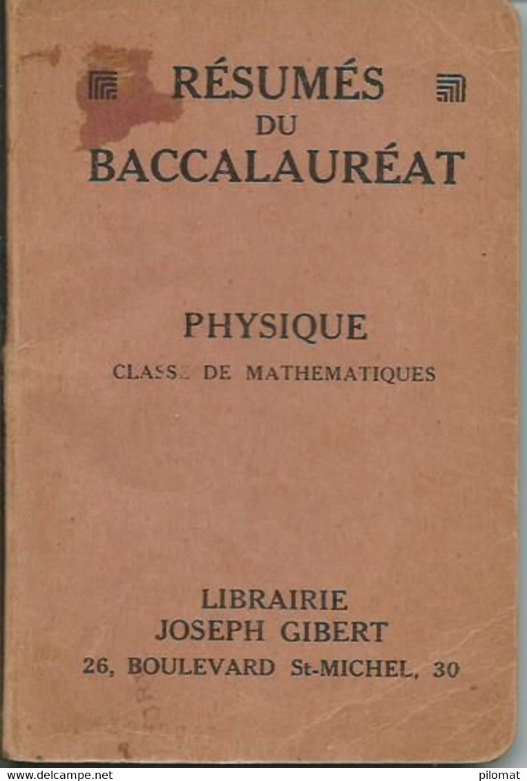 Résumés Du BAC  Physique   Vers 1950? - Didactische Kaarten