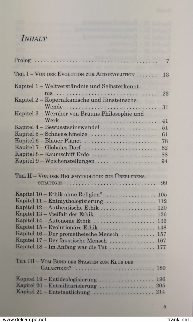 Space Philosophy. Philosophie Im Zeitalter Der Raumfahrt. - Philosophy