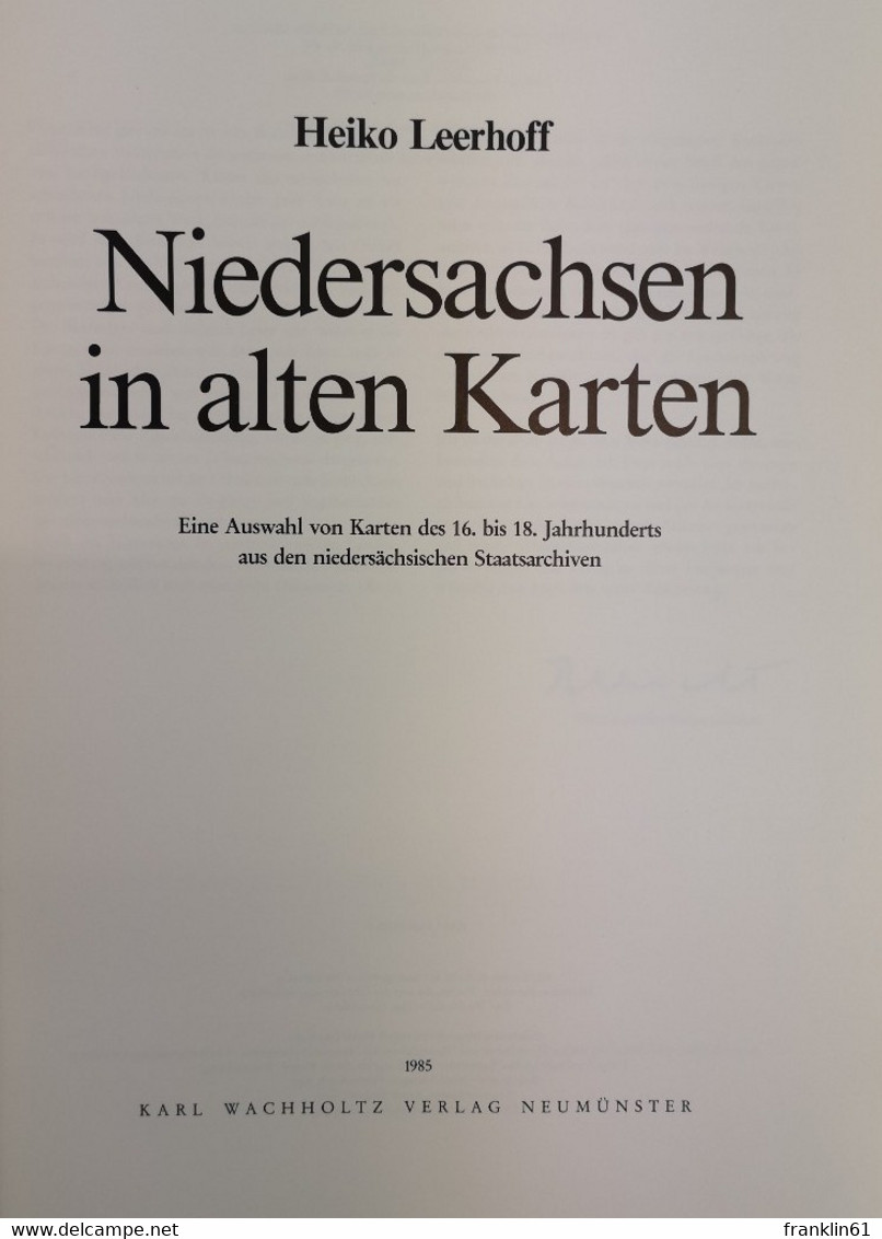 Niedersachsen In Alten Karten. - Mappemondes