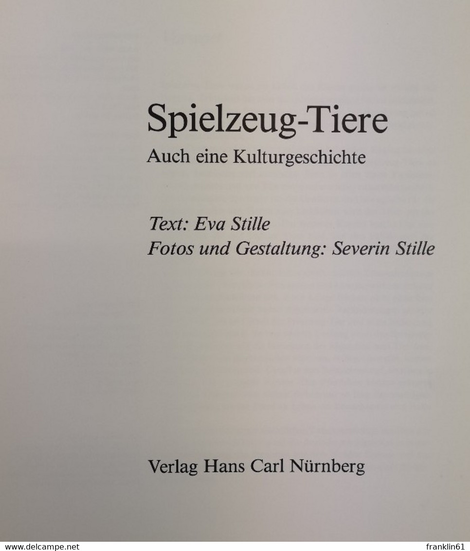 Spielzeug-Tiere.  Auch Eine Kulturgeschichte. - Autres & Non Classés