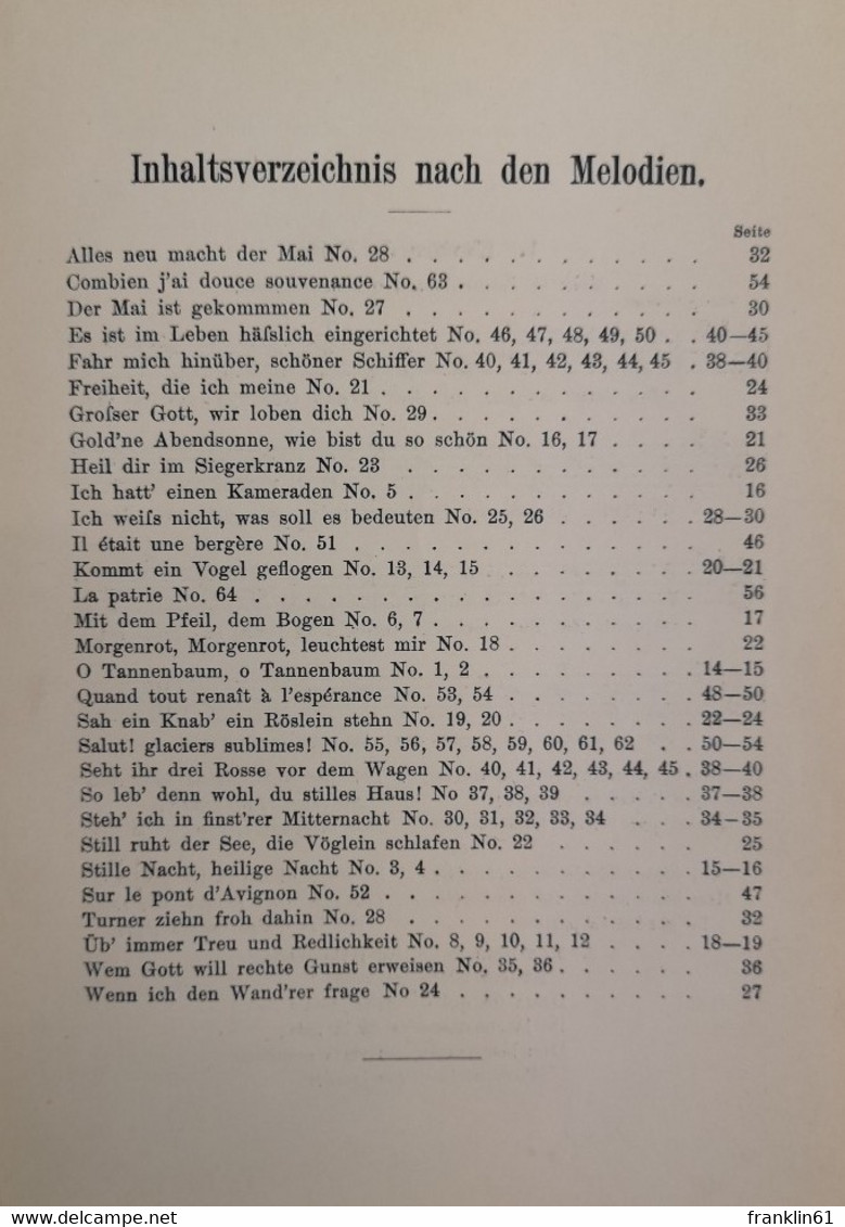 Französische Und Englische Lieder Sowie Übersetzungen Deutscher Lieder Nach Bekannten Deutschen Melodien Zu Si - Musik