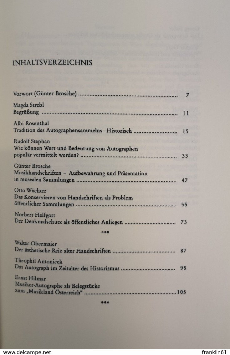 Internationales Symposium Musikerautographe. 5. - 8. Juni 1989, Wien. - Lexika