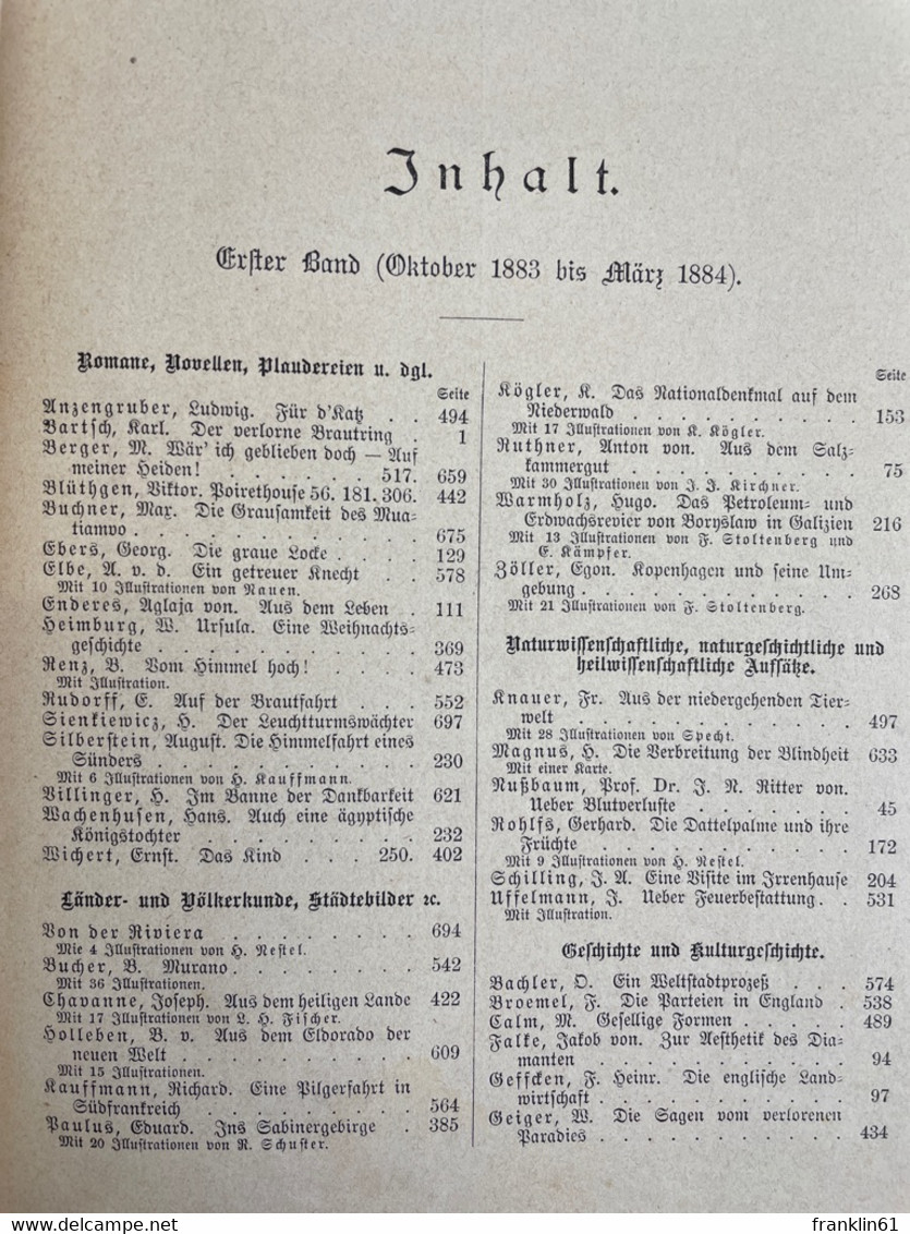 Vom Fels Zum Meer. Oktober 1883 Bis März 1884 In 2 Bänden Gebunden. - Autres & Non Classés