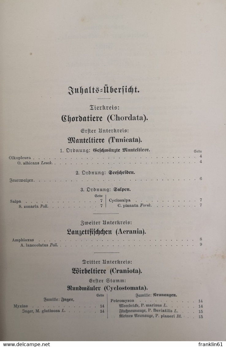 Brehms Tierleben. Kleine Ausgabe für Volk und Schule. Zweiter Band: Die Fische, Lurche und Kriechtiere.