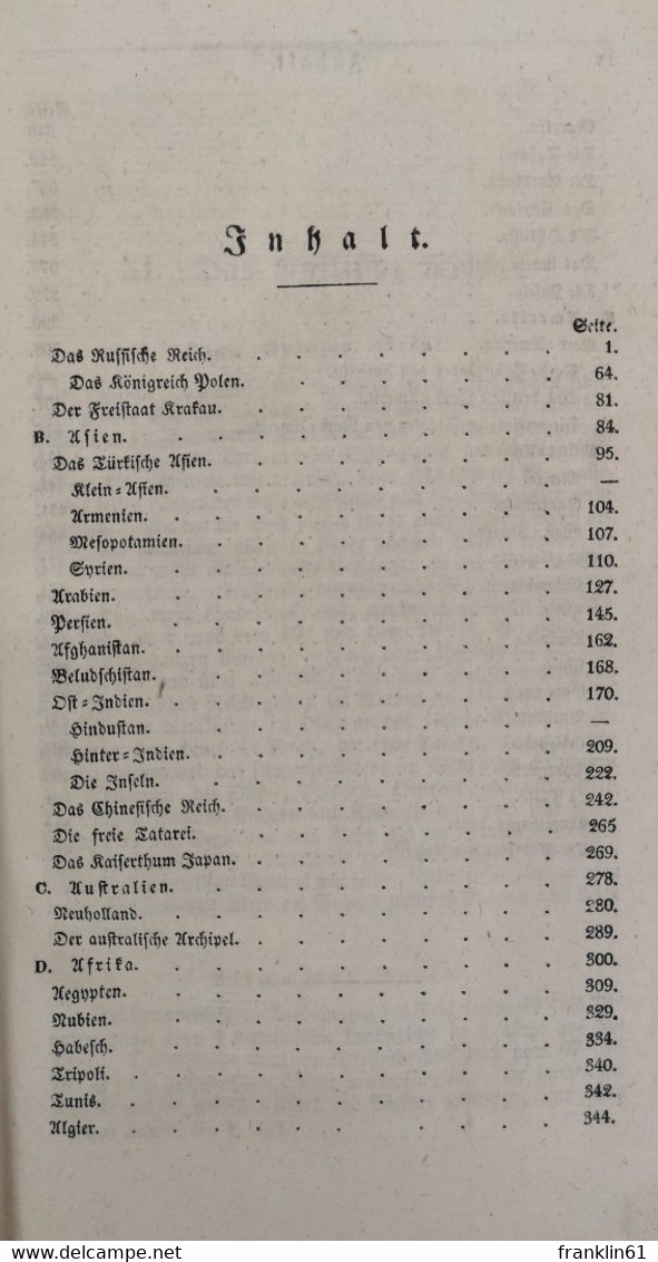 Handbuch Des Wissenswürdigsten Aus Der Natur Und Geschichte Der Erde Und Ihrer Bewohner. Dritter Theil. Russis - Livres Scolaires