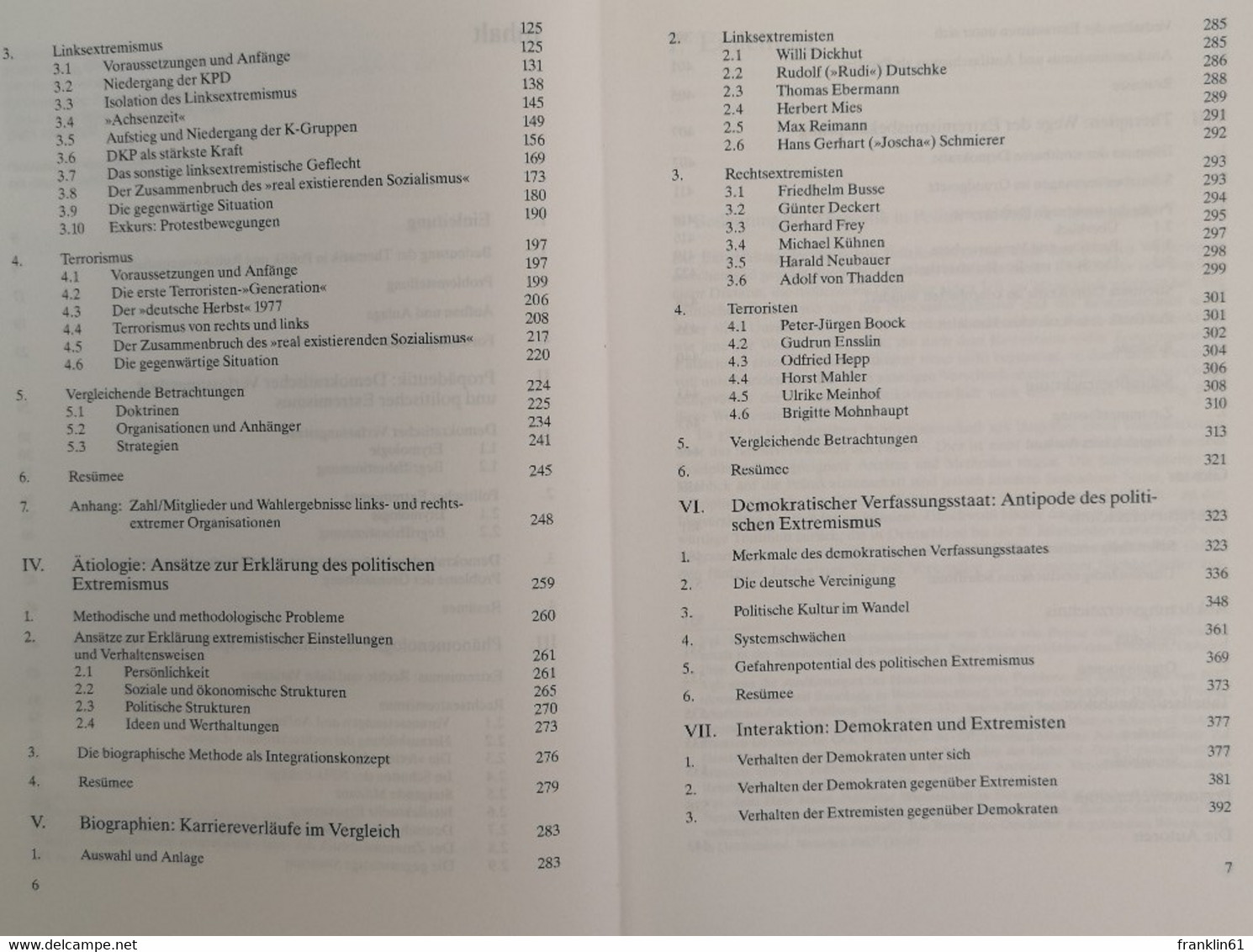 Politischer Extremismus In Der Bundesrepublik Deutschland. - Politique Contemporaine