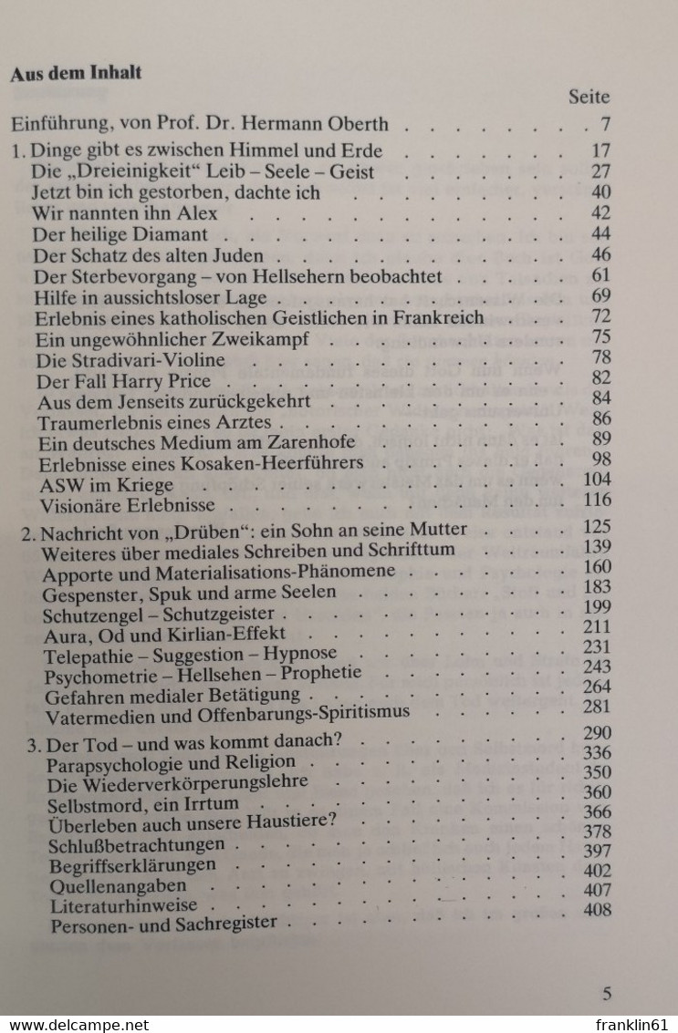 Abschied Ohne Wiederkehr? : Tod Und Jenseits In Parapsychologischer Sicht. Erlebtes, Erfahrenes, Erforschtes. - Psychologie