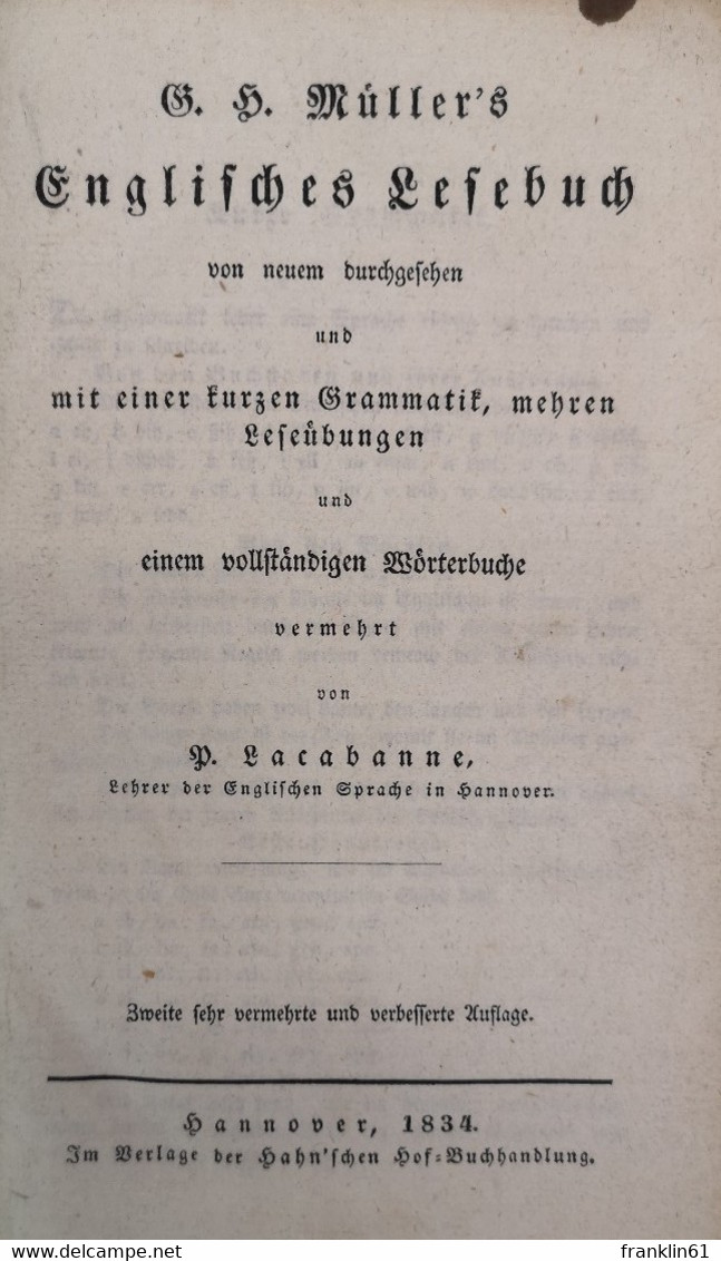 G. H. Müller's Englisches Lesebuch - Livres Scolaires