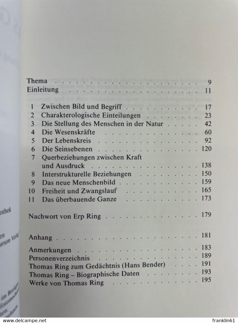 Das Grundgefüge : Die Stellung Des Menschen In Natur Und Kosmos. - Philosophie