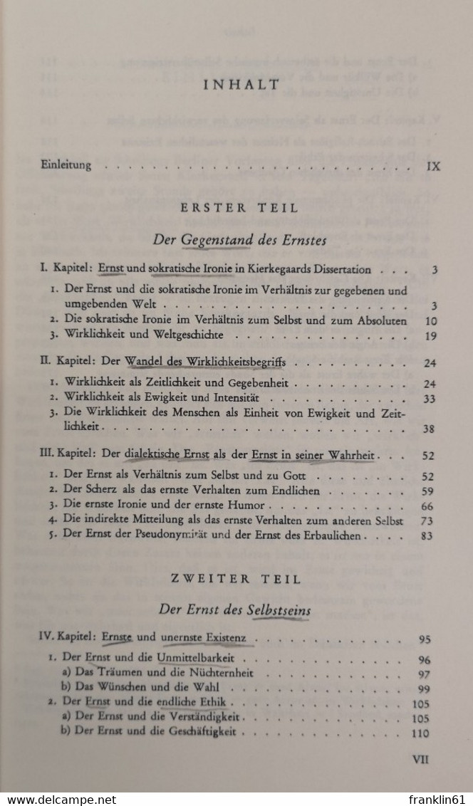 Der Begriff Ernst Bei Söen Kierkegaard. - Filosofía