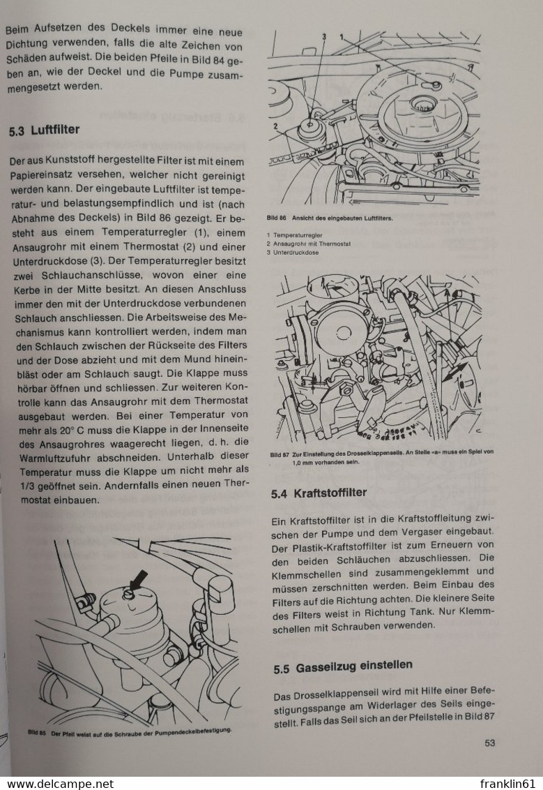 Reparaturanleitung 638/639. VW Golf/Scirocco 1100 Cm³ + 1300 Cm³. L, C, GL, CL, GLS, Formel E. - Technical