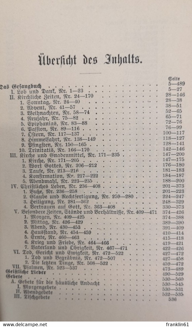 Evangelisches Gesangbuch Für Rheinland Und Westfalen. - Music