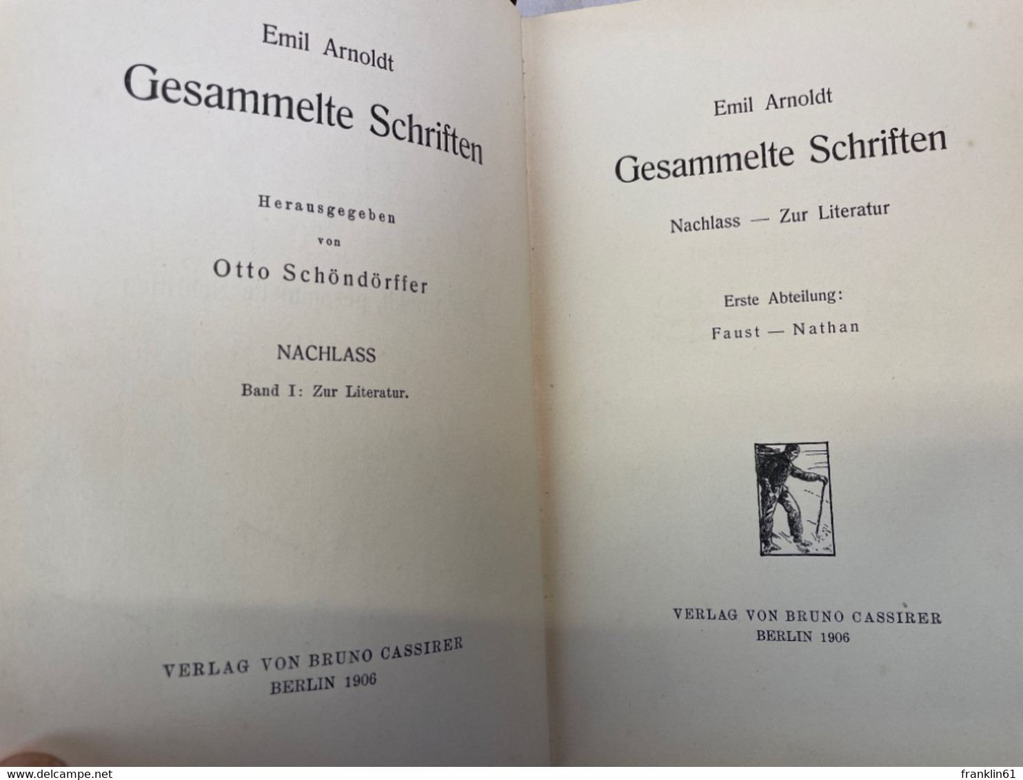 Gesammelte Schriften. Band I: Zur Literatur, [Nachlass - Zur Literatur]. - Philosophie