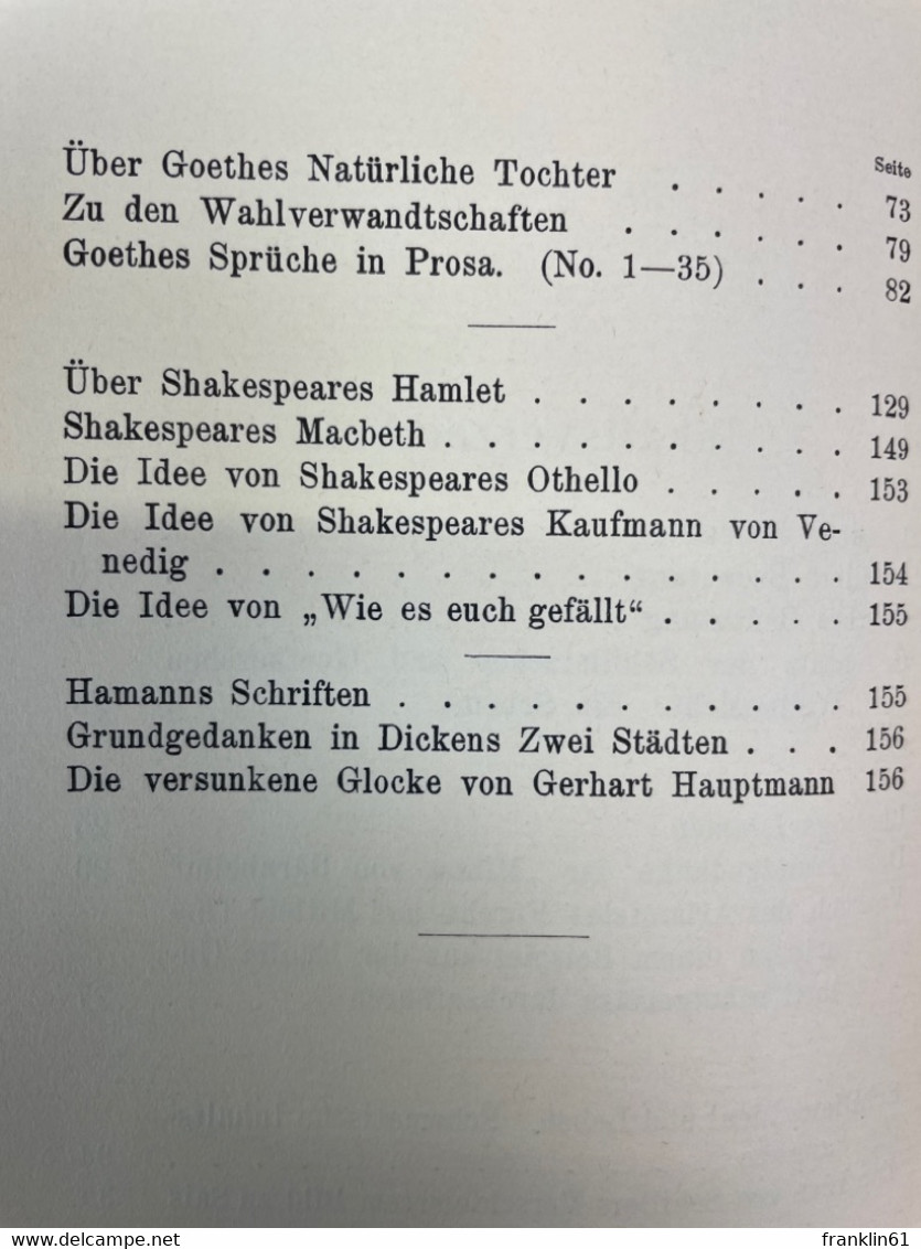 Gesammelte Schriften. Band I: Zur Literatur, [Nachlass - Zur Literatur]. - Philosophy