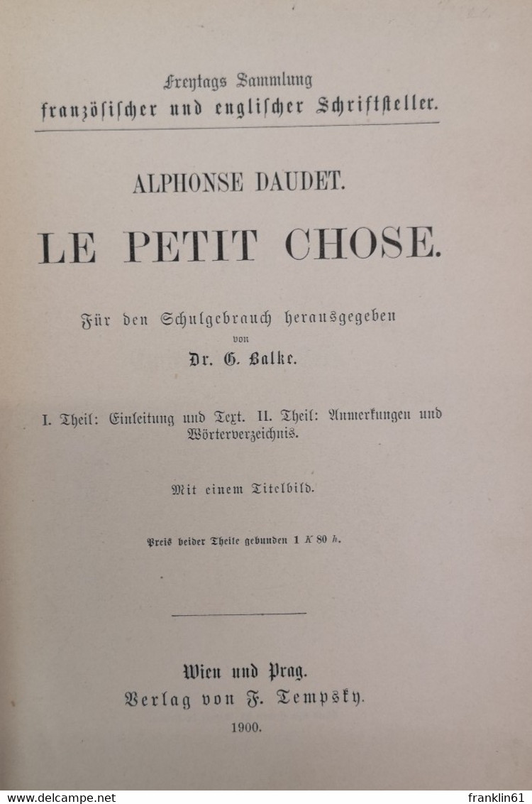 Le Petit Chose. - Livres Scolaires