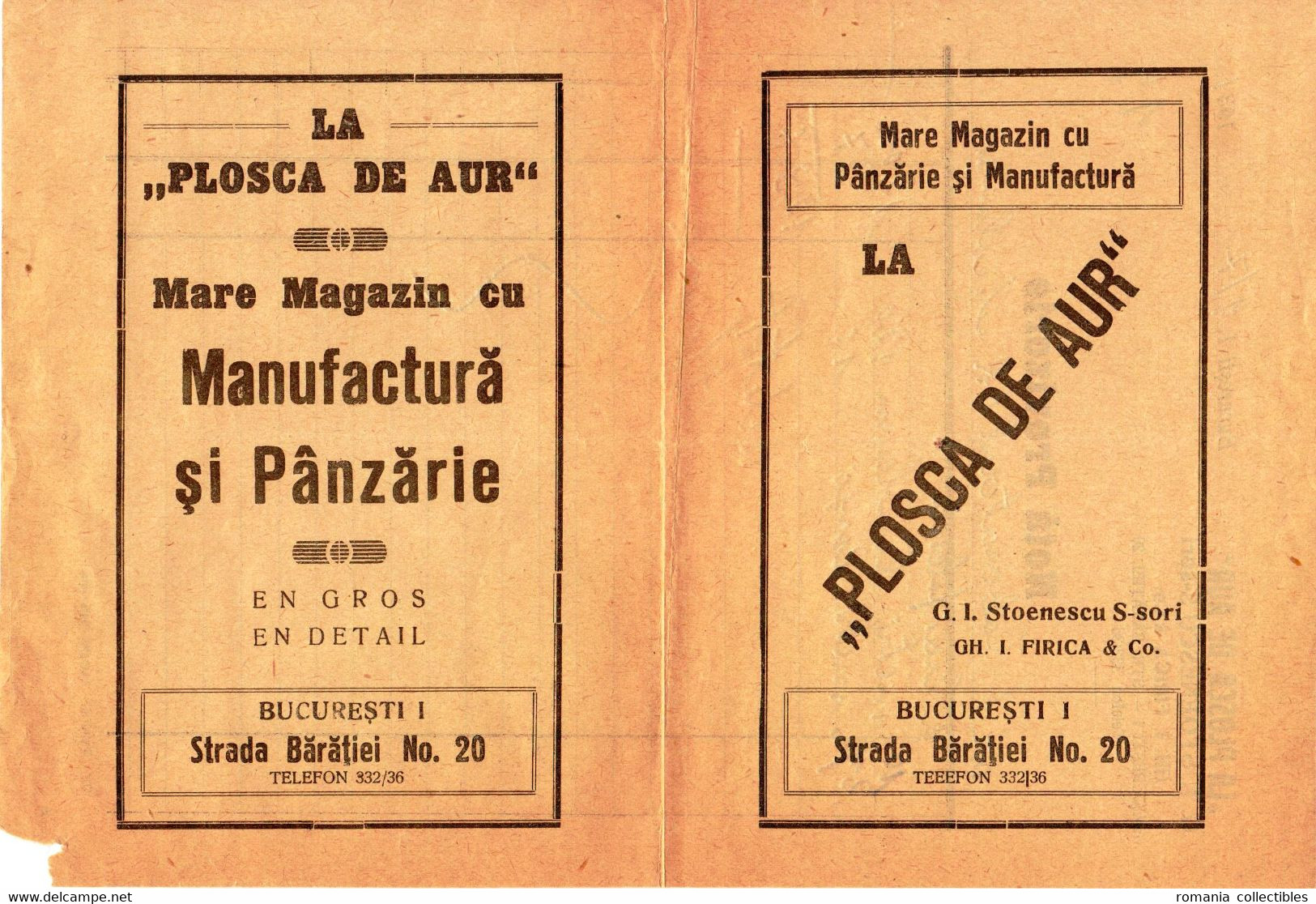 Romania, 1931, Vintage Order Note - "La Plosca De Aur" Storehouse - Steuermarken