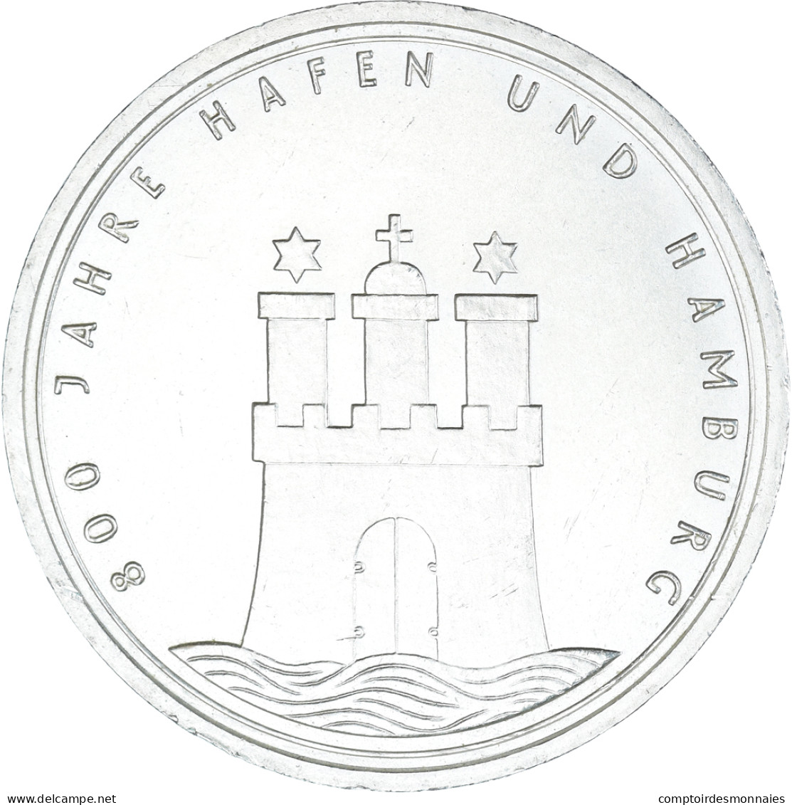 Monnaie, République Fédérale Allemande, 10 Mark, 1989, Hamburg, Germany - Herdenkingsmunt
