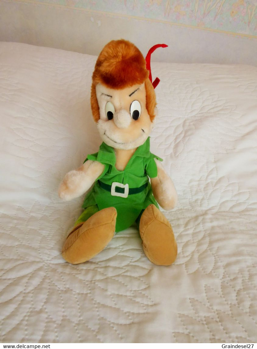 Peluche Peter Pan Hauteur 37 Cm Marque Disney. Années 90 (Modèle Rare). - Peluches