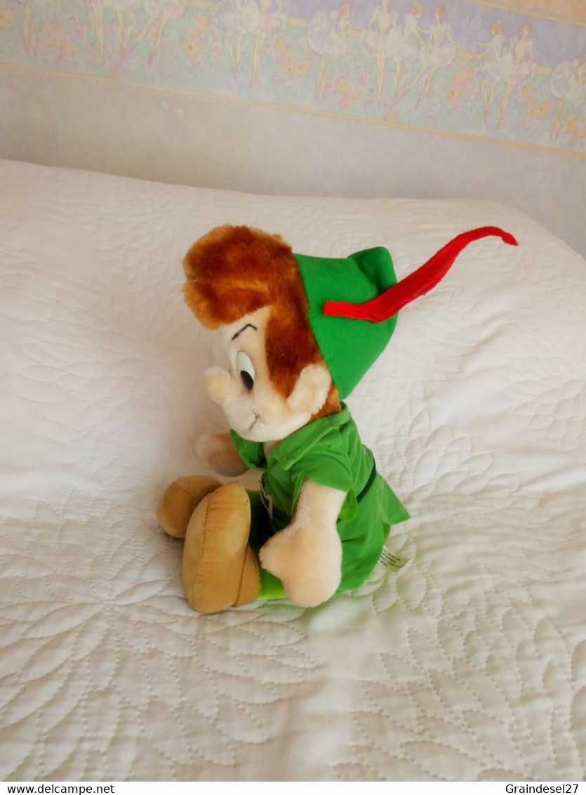 Peluche Peter Pan Hauteur 37 Cm Marque Disney. Années 90 (Modèle Rare). - Peluche