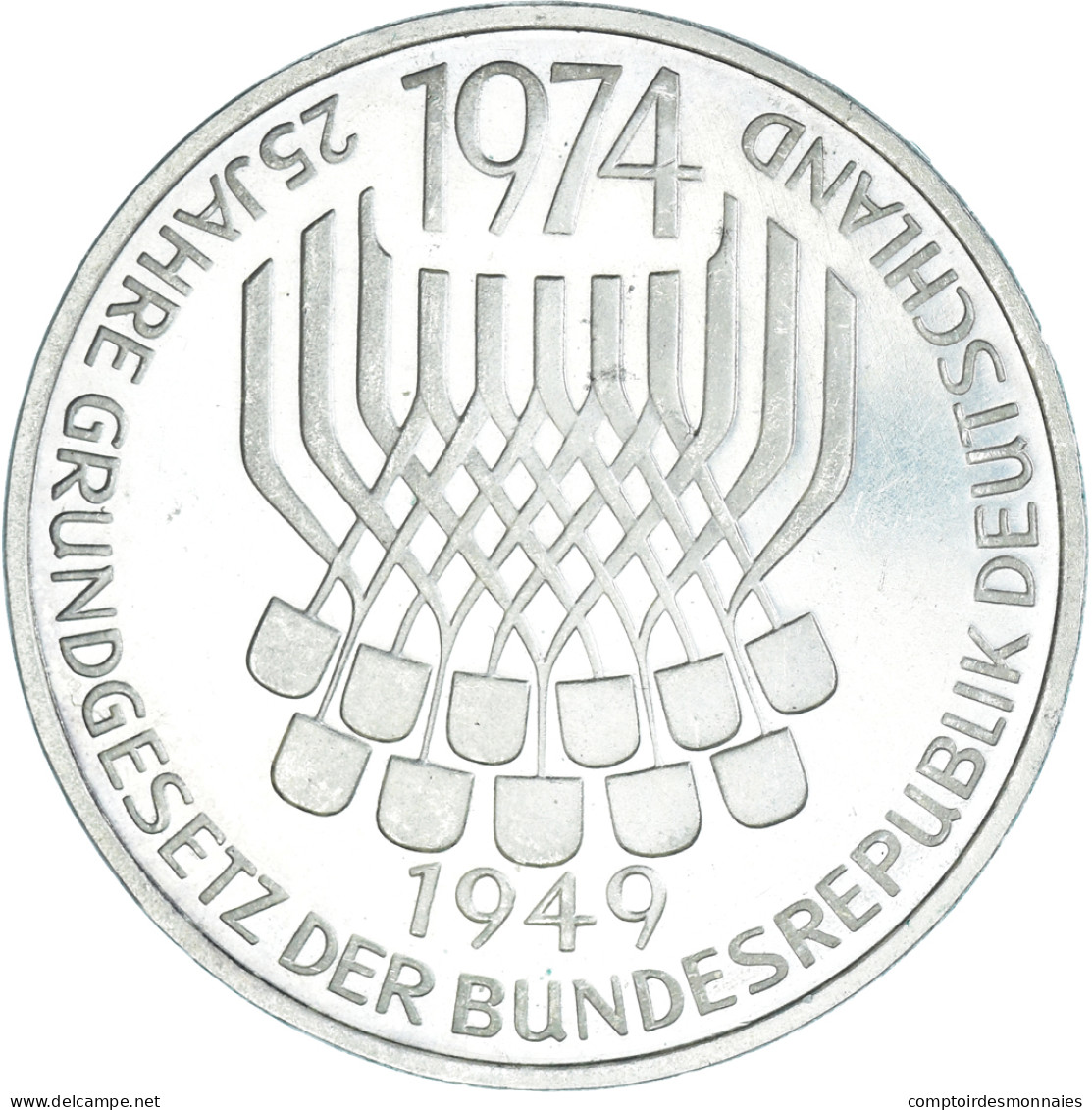 Monnaie, République Fédérale Allemande, 5 Mark, 1974, Stuttgart, Germany - Herdenkingsmunt