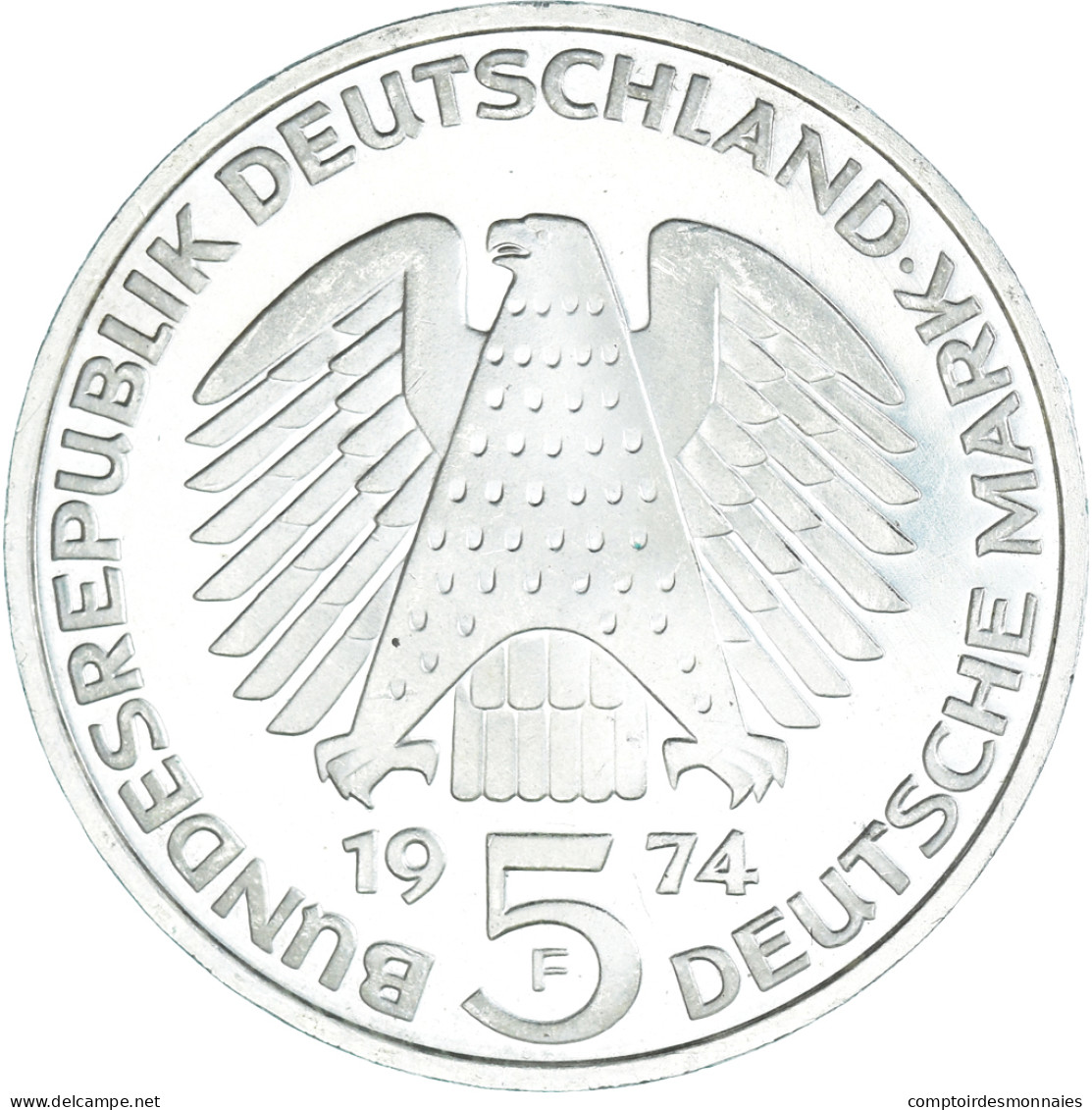 Monnaie, République Fédérale Allemande, 5 Mark, 1974, Stuttgart, Germany - Commemorative