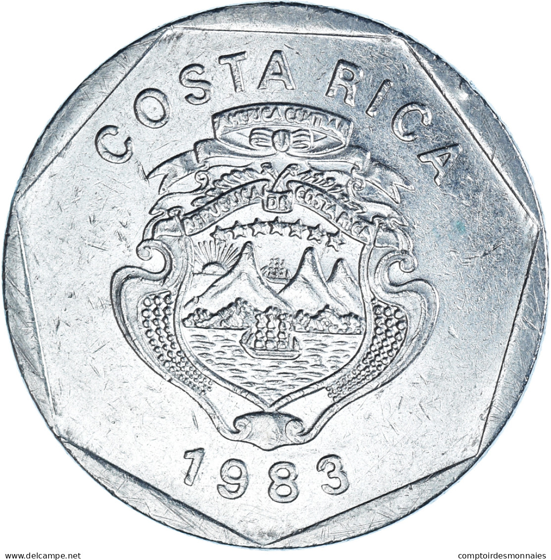 Monnaie, Costa Rica, 5 Colones, 1983, TTB, Acier Inoxydable, KM:214.1 - Costa Rica