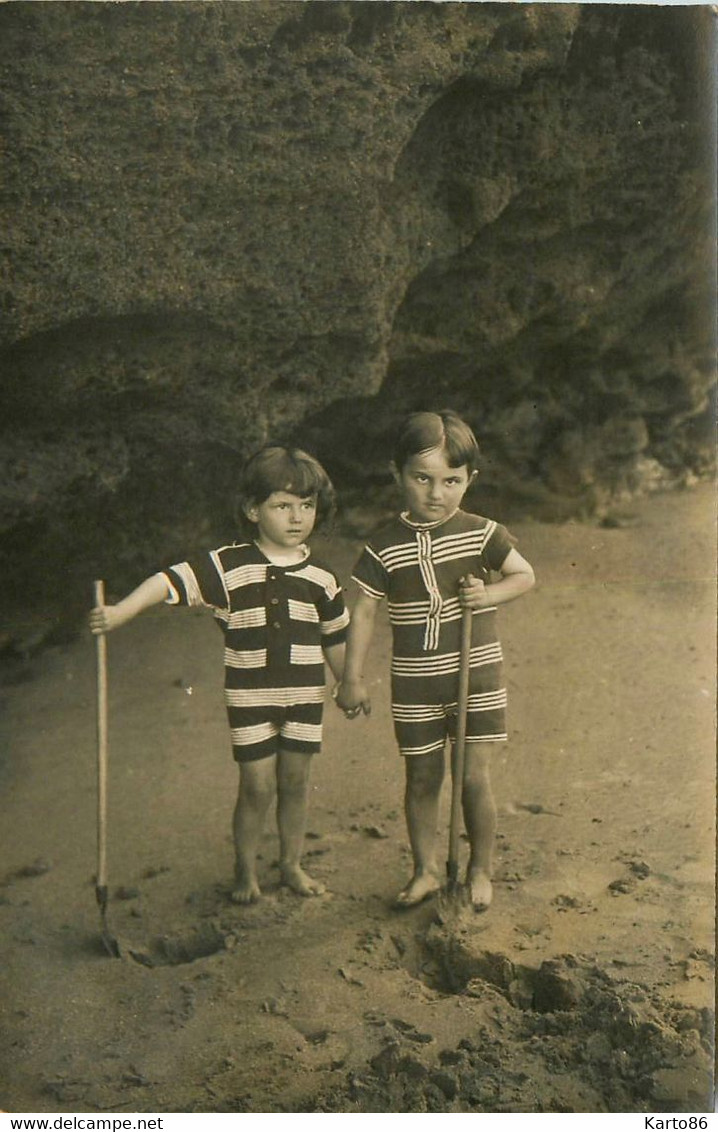 Mode Baigneurs * Carte Photo * Enfants Maillot De Bain Mer Plage - Mode