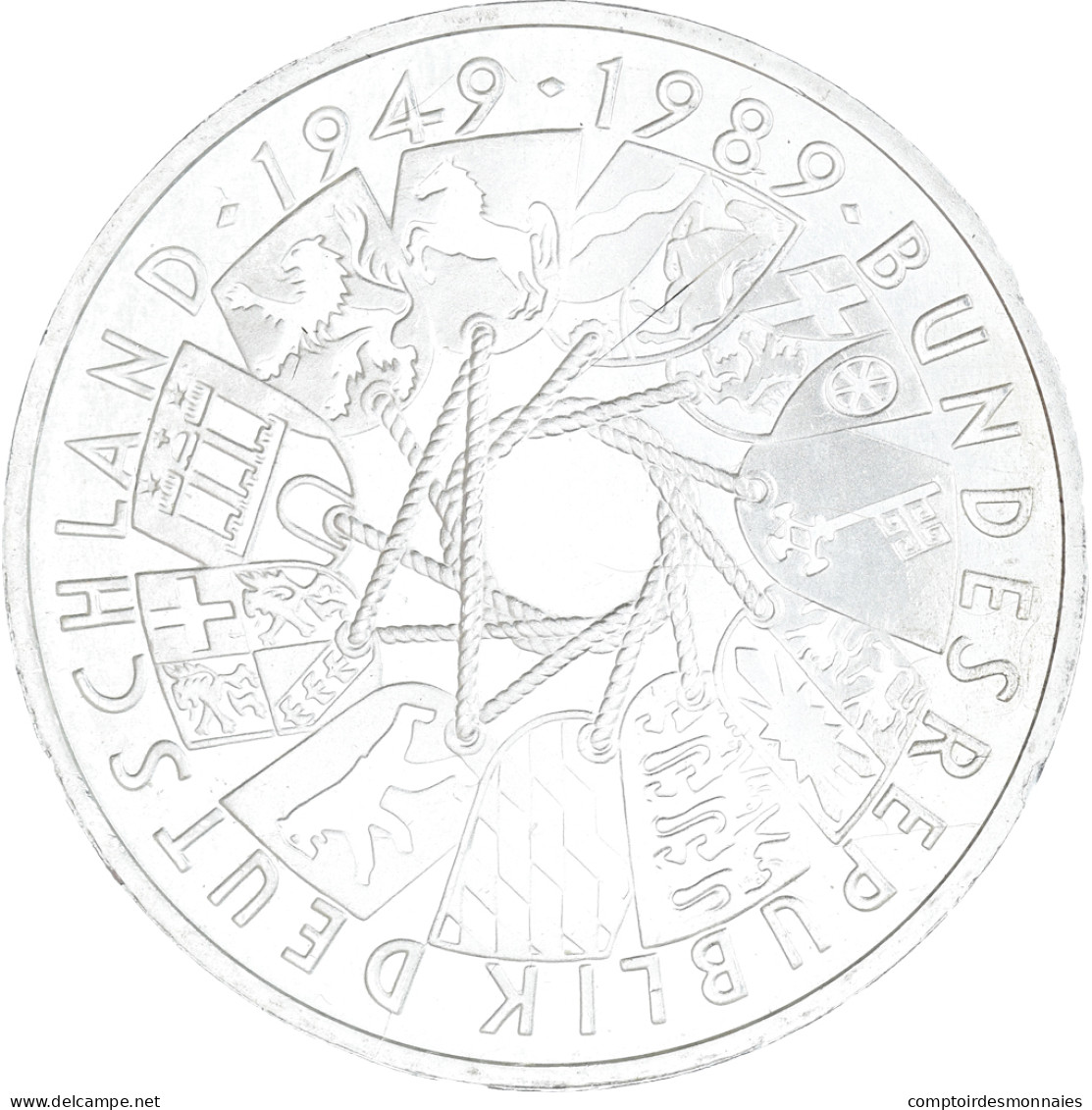 Monnaie, République Fédérale Allemande, 10 Mark, 1989, Karlsruhe, Germany, 40 - Conmemorativas