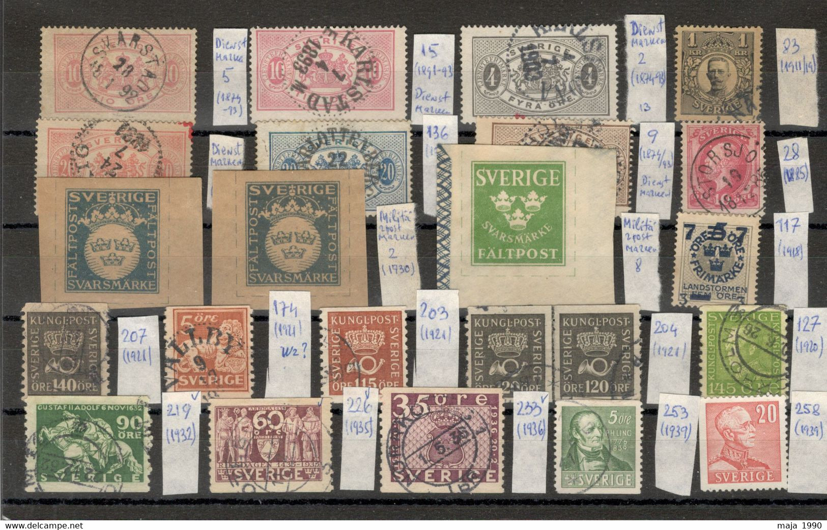 SWEDEN - NICE LOT USED STAMPS ON TWO CARTONS - Sammlungen