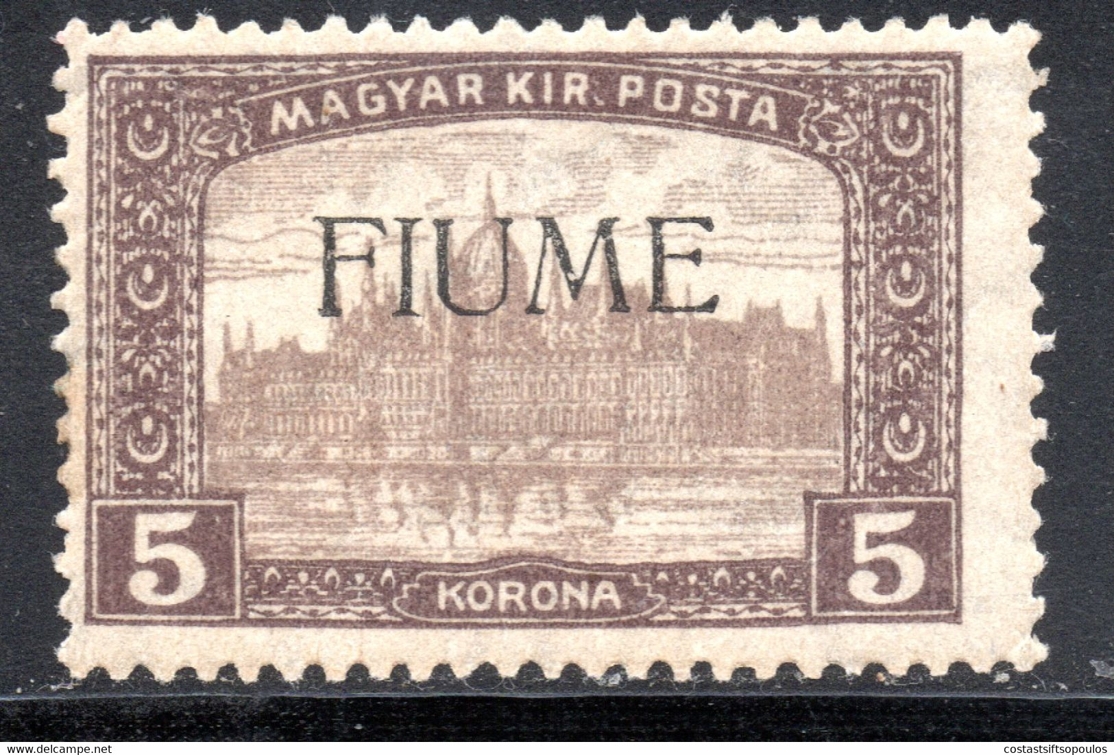 1128.ITALY,HUNGARY,FIUME,1918 5 K. #19 MNH,SIGNED - Fiume & Kupa