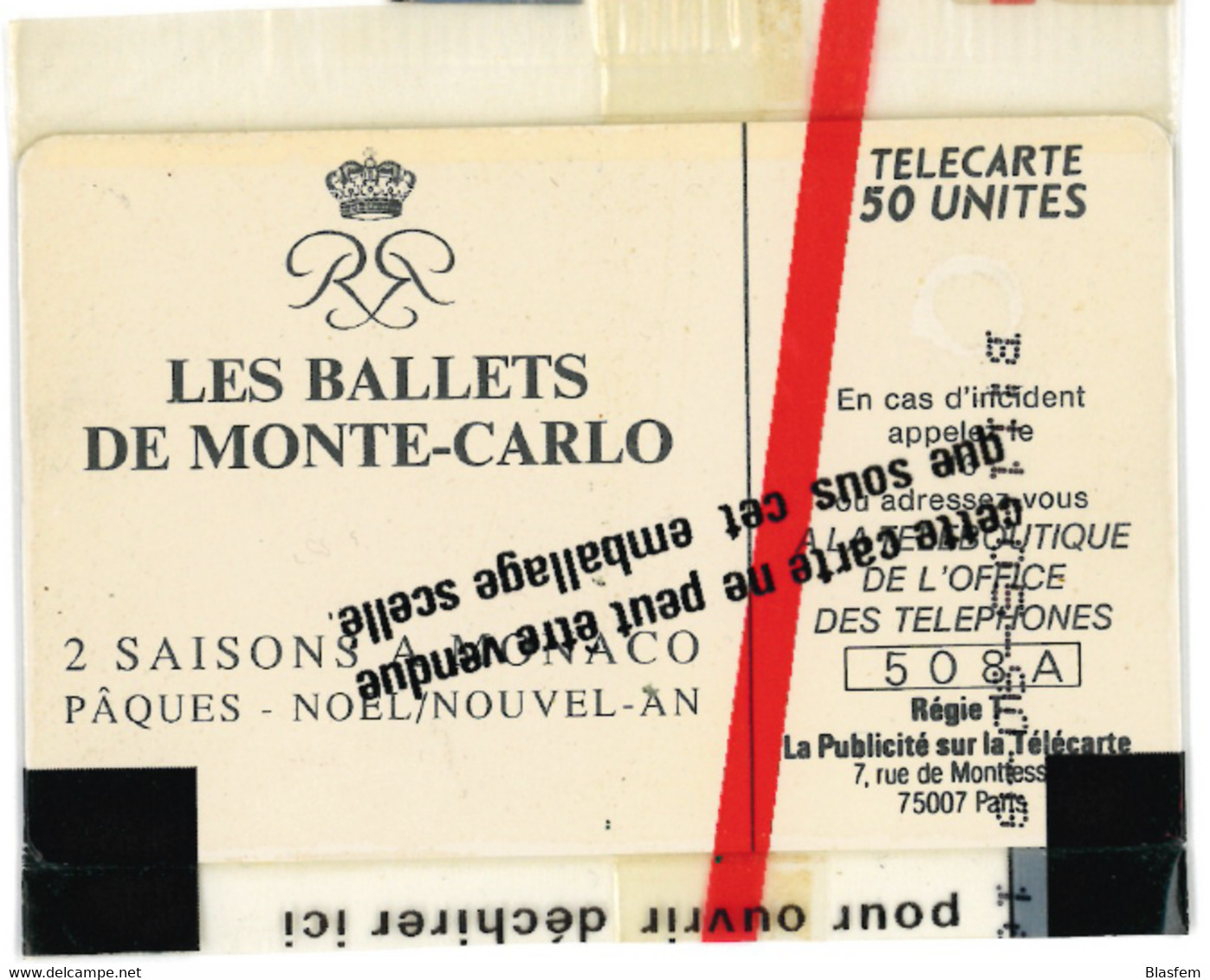 Télécarte 50 - Les Ballets De Monté Carlo - GEM1 - Neuve Sous Blister - Monace