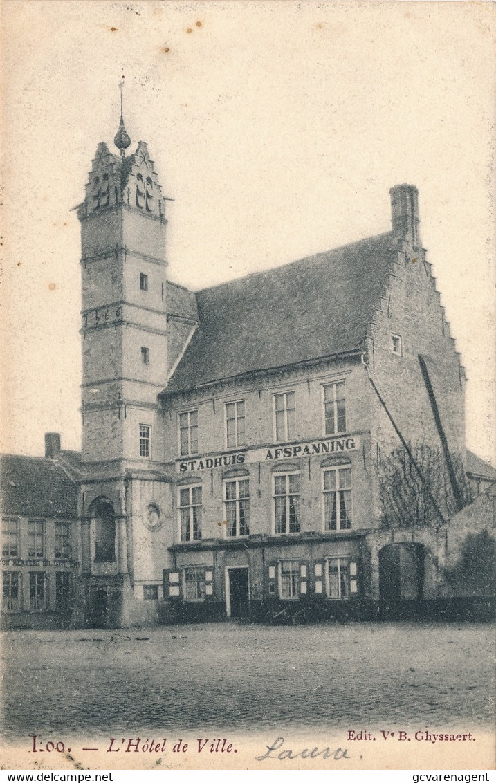 LOO   L'HOTEL DE VILLE  ( AFSPANNING )   2 SCANS - Lo-Reninge