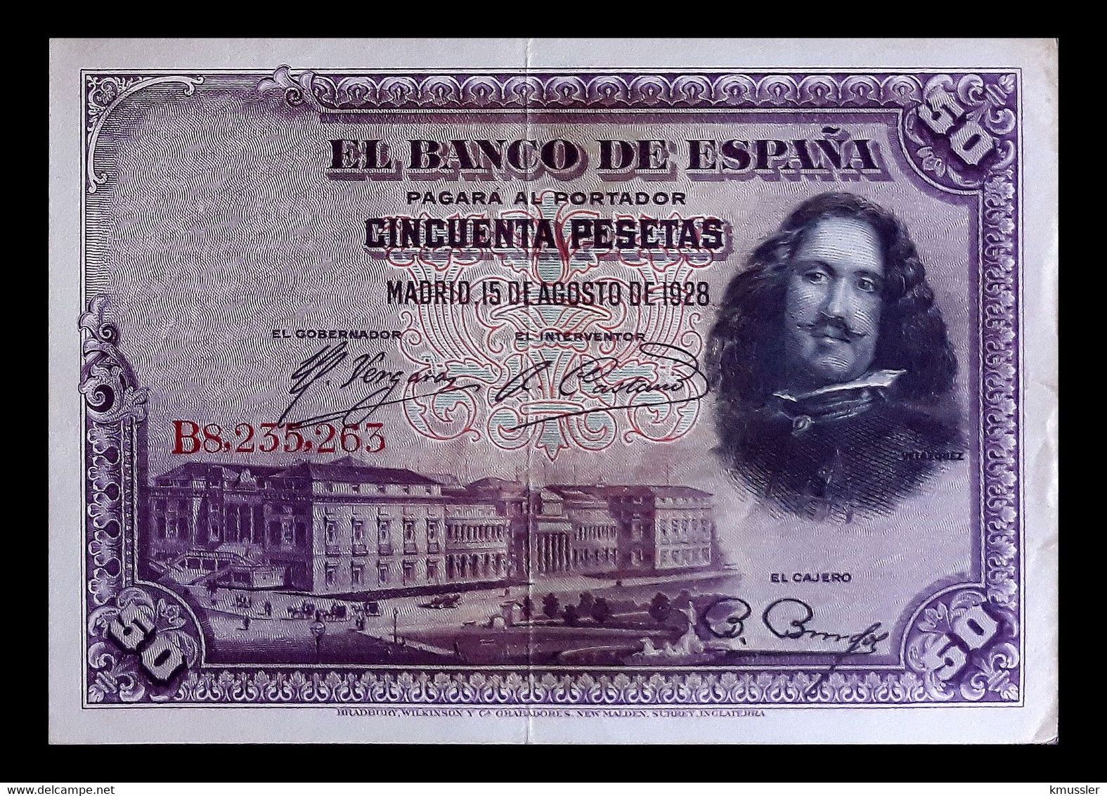 # # # Banknote Spanien (Spain) 50 Pesetas 1928 AU- # # # - 1-2-5-25 Peseten