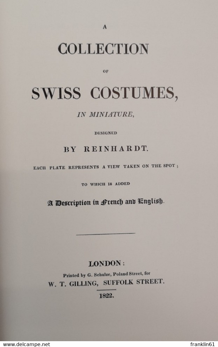 Costumes Suisses 1822. - Léxicos