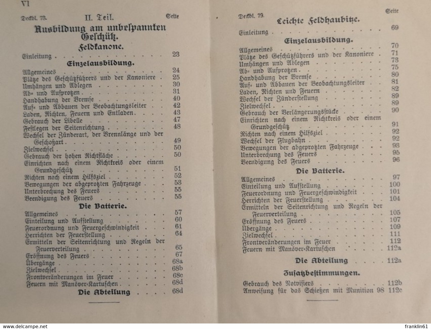 Exerzier-Reglement Für Die Feldartillerie. Vom 26. März 1907. - Police & Military